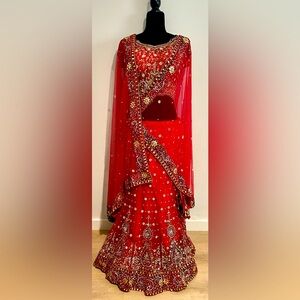 Grand sale - Vibrant red lehenga set